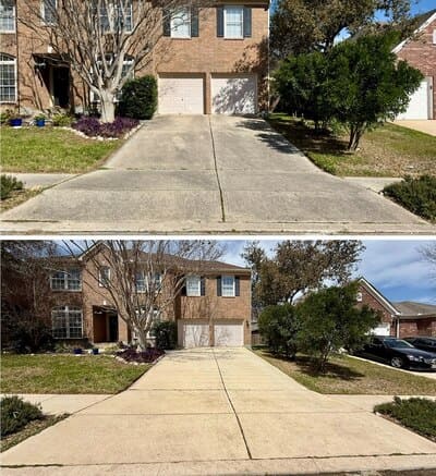 PRESSURE WASH DRIVEWAY, SIDEWALK & FRONT ENTRY IN STONE OAK, TX